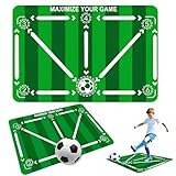 KINDLUME Tappeto Calcio, Tappeto Calcio Allenamento, Allenamento Calcio, Tappetino da Allenamento Antiscivolo, per Il Controllo Palla e Dribbling, per Allenamento Tecnico a Casa, Giardino