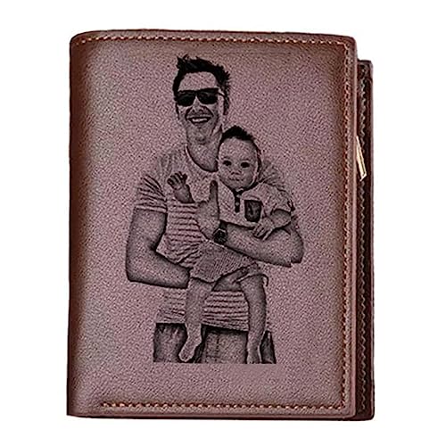 Personalized Engraved Wallet, Custom Photo Leather Wallets for Men, Birthdays Day Gift Ideas, Unique Gift for Husband on Anniversary, Perfect for Boyfriend, Fiancé,Dad,Son,Groomsmen,Father's Day