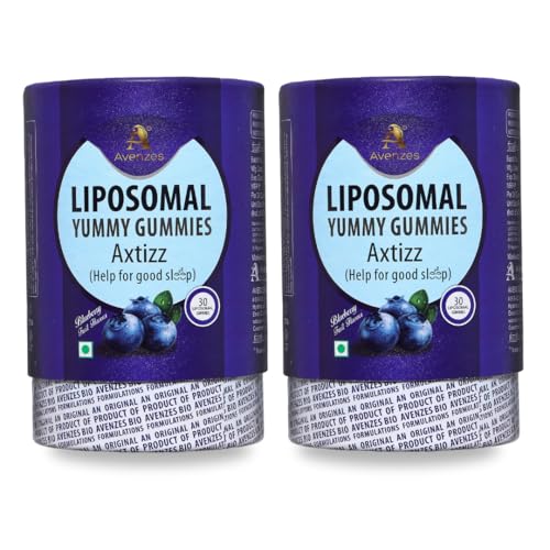 Avenzes Liposomal Yummy Gummies Axtizz For Deep Sleep & Relaxation With Liposomal Melatonin, Chamomile & Vitamin B6 | Blueberry Flavor | 0 Side Effects, 0 Sugar, Vegan | 30 Days Pack (30 count (Pack of 2))