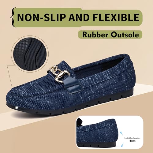 Image of ABEJOJO Women's Loafer Shoes, Comfortable Slip on Casual Flat Penny Shoes for Walking, Driving, Dressy