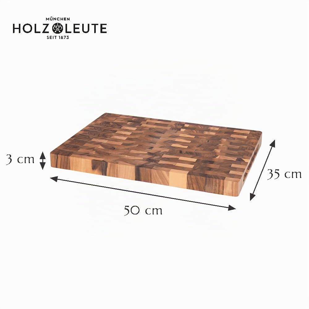 Stirnholz Schneidebrett Nussbaum Holz 50 x 35 x 3 cm | Holz-Leute