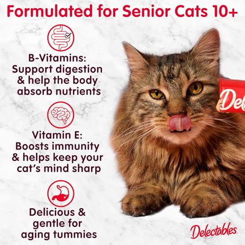 Delectables Squeeze Up Senior 10+ Variety Pack, Creamy Squeezable Puree, Lickable Wet Cat Treats, Grain-Free, No Added Fillers, 0.5 Ounces Tube, 20 Tubes Total - Image 4