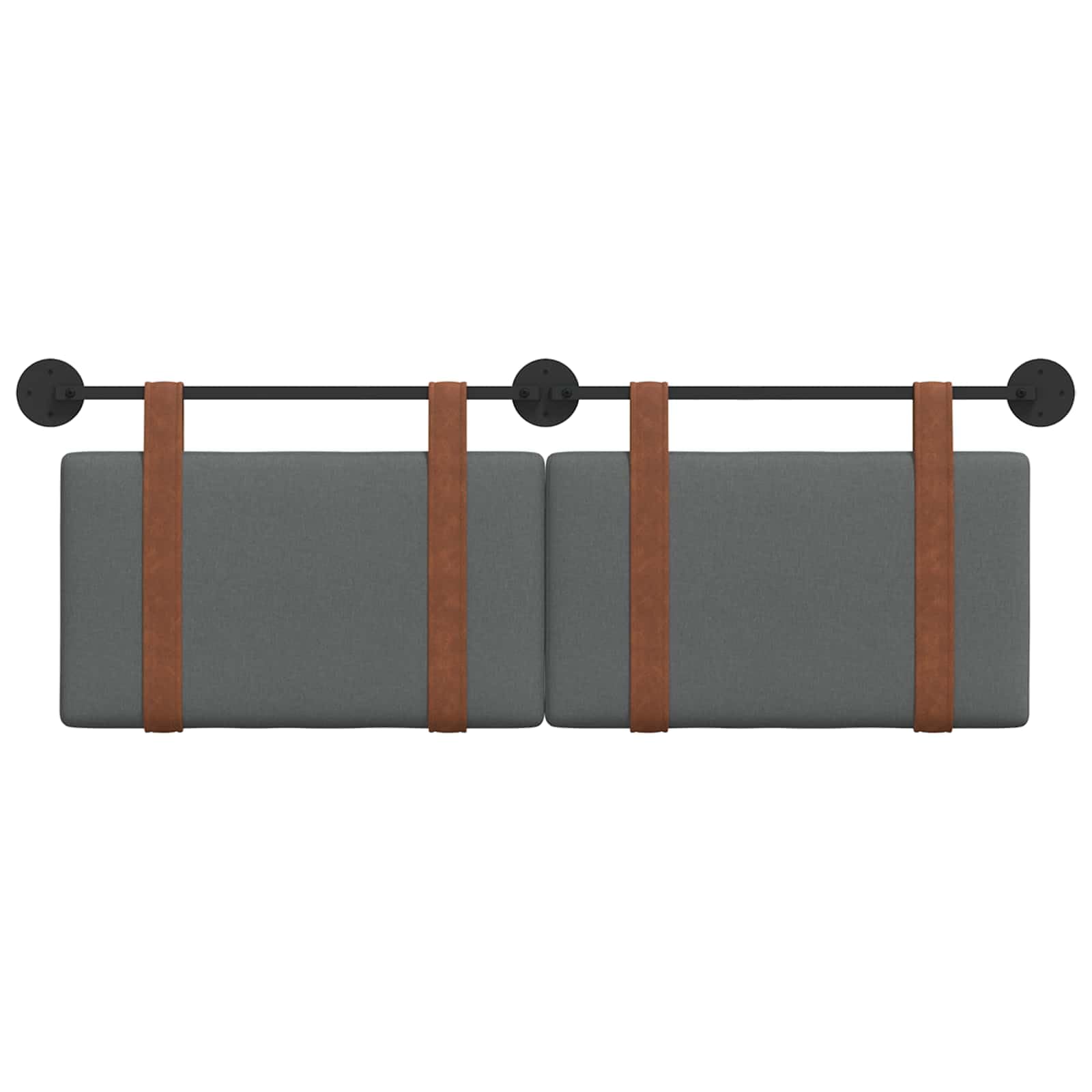 Cabecero colgante gris oscuro de poliuretano antiguo con acolchado suave, 150 x 55 x 5 cm, montaje en pared, juego de 2, versátil para dormitorio, habitación de invitados, cama doble