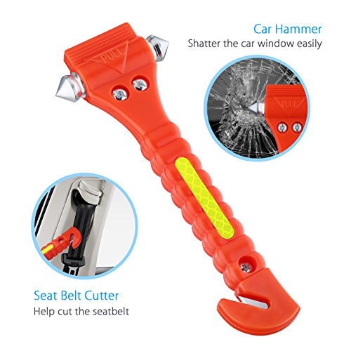 VicTsing 2 Pack Car Safety Hammer, Emergency Escape Tool with Car Window Breaker and Seat Belt Cutter, Life Saving Survival Kit - Thumbnail 5
