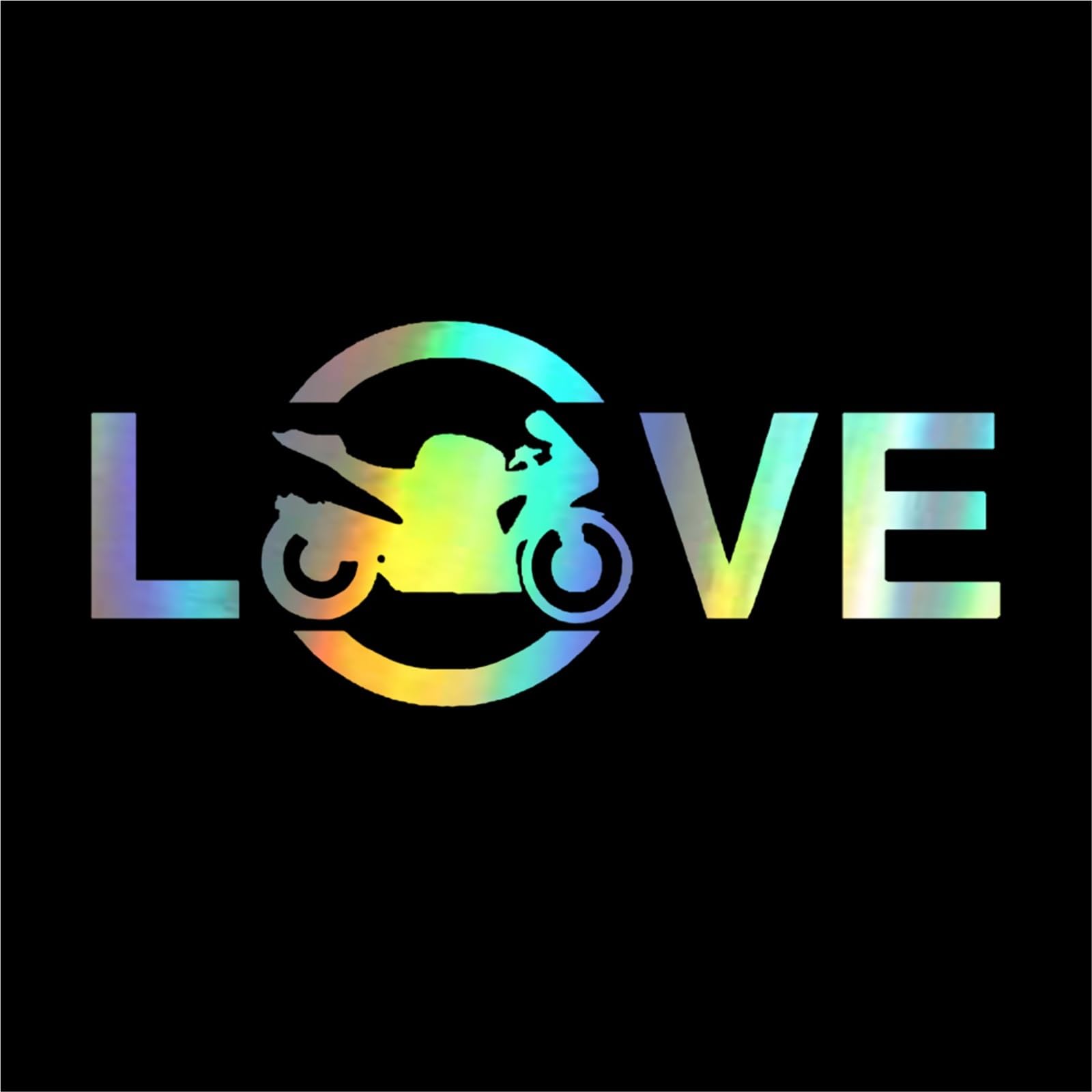 FGLFPXI 16CM*6.8CM Love Motorcycle Car Stickers Fuel Racing Reflective Decoration Decals