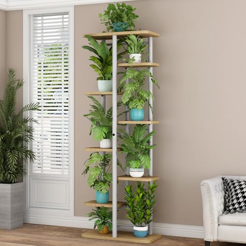 Garvee Portavasi per Piante a 8 Livelli Scaffali Portavasi per Interni, in Legno e Metallo, Piedistallo per Piante Multiplo a 8 Livelli 9 per Balcone, Giardino, Angolo Interno (8 Livelli 9 in Vaso)