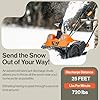 SuperHandy Electric Snow Thrower Walk-Behind Blower Corded AC 120V 18 inch Clearing Width, 10 Inch Clearing Path, 25ft Throwing Distance 720 lbs/Min LED Headlights for Driveway Walking Path Yards