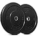 Titan Fitness 230 LB Set Black Economy Olympic Bumper Plates, Rubber with Steel Insert