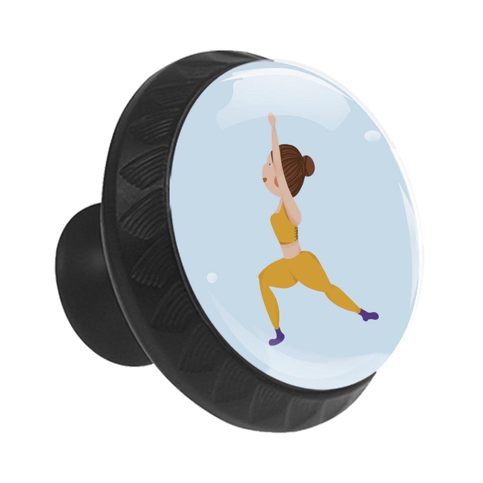 Boutons de tiroir de qualité supérieure en verre avec design créatif de femme active