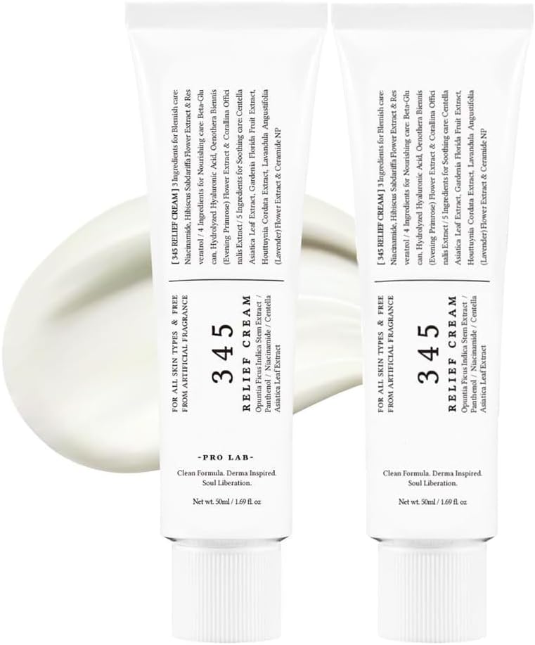 345 Soothing Cream, Daily Facial Moisturizer, Antioxidant Blemish Removal With Niacinamide Repair For Improved Nourished Skin (2)