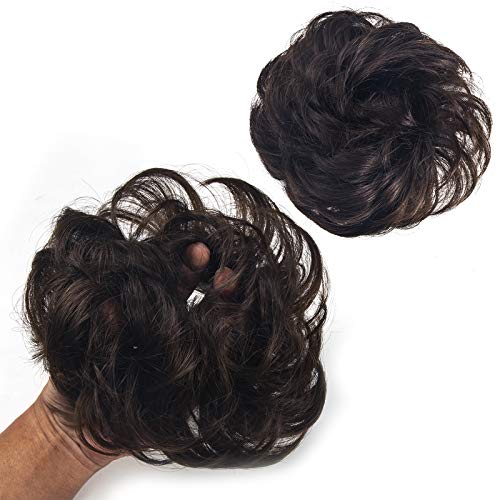 Messy Bun Hair Piece Tousled Updo Scrunchie Hair Extension With Elastic Rubber Band Updo Hair Extensions Hairpiece Ponytail Hairpieces for Women (8#, 3 PCS)