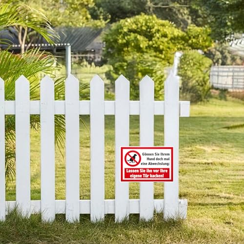 Hier ist Kein Hundeklo Schild,Lassen Sie ihn vor Ihreeigene Tür kacken, Schild Hunde Kacken Verboten, Verbotsschild Hundeverbotsschild Verbot Hundeklo Blechschild 20 x 30 cm