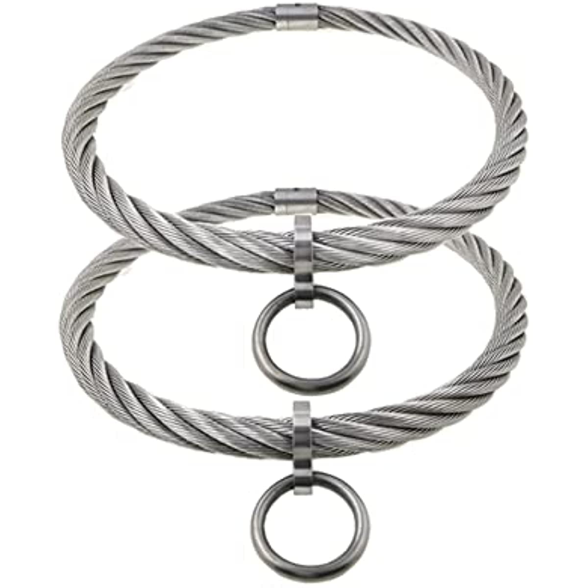 ACECHANNELStainless Steel Wrist Ankle Cuffs with Removable O Ring Wrist Cuffs Bracelets Bangles