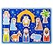 Piece on Earth Nativity Puzzle Board | Children's 11 pc. Chunky Wooden Inset Shapes | First Christmas, New Testament Christian Bible Story Toy for Advent, Religious Holidays, and Learning