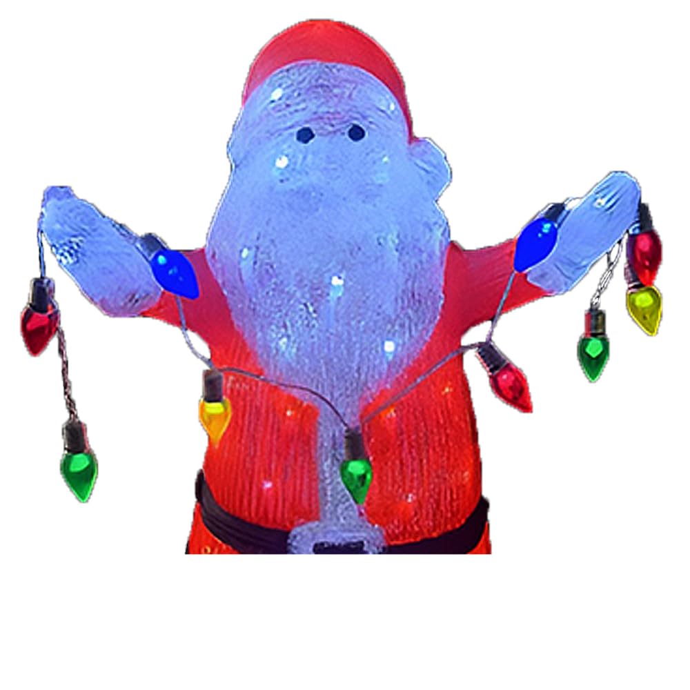 Babbo Natale rosso H 60 luminoso Illuminato con 80 luci led per Interno Esterno Decorazione Natalizia casa giardino eventi