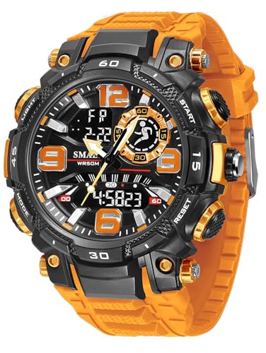 Montre de sport analogique et numérique étanche pour homme actif style tendance