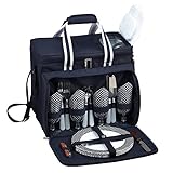 Picnic at Ascot Original Insulated picnic cooler with Service for 4 -Designed & Assembled in the USA