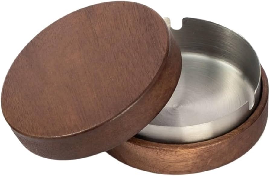 Amazon.co.jp: 木製トレンディな個性ブラックウォールナット灰皿ホーム