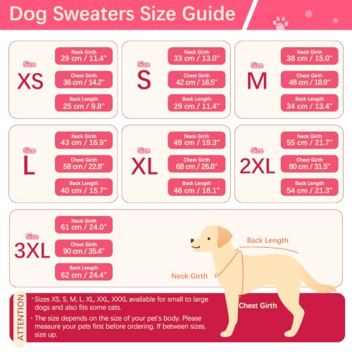 Image of BRKURLEG Dog Sweater, Warm Fleece Dog Winter Coat, Rose Red, S | Soft Thick Sweatshirt for Small Medium Large Dogs, Back Zipper Dogs Cold Weather Coat, Cozy Jacket Vest Christmas Daily Wear