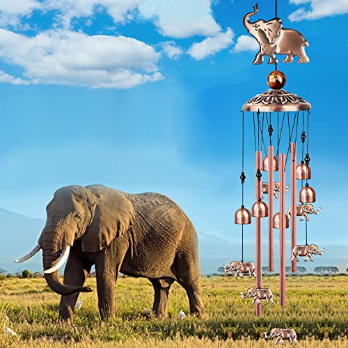 Elephant Wind Chimes For Outside, With Hook Animal Garden Decor, Outdoor Decor, Memorial Wind Chimes, Gift For Mom, Birthday Gifts For Women, Elephant Decor, Elephant Gifts For Women #TOP4