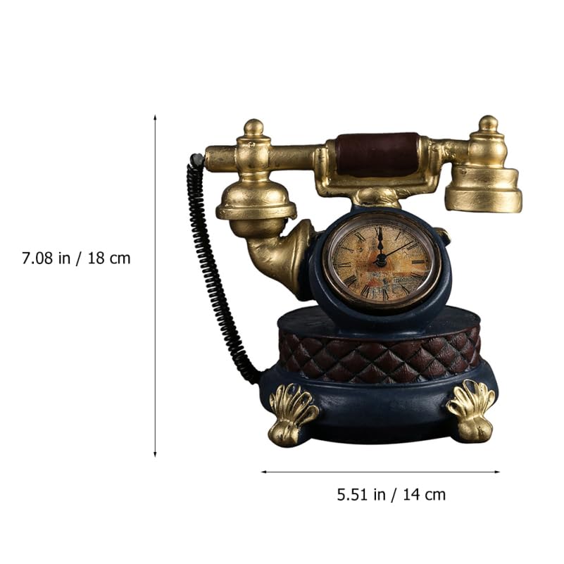 EXCEART 1pc Telephone Model Retro Phone Model Rustic Table Decoration Vintage Rotary Telephone Retro Corded Telephone Vintage Desk Clock Miniatures To Rotate Resin Banquet Table Doll House - Image 3