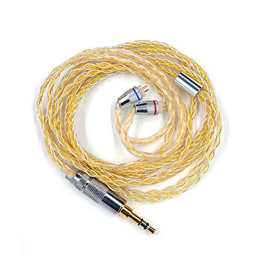 KZ hörlurar guld silver blandad pläterad uppgraderingskabel hörlurar sladd för original ZSN ZS10 Pro AS10 AS06 ZST ES4 ZSN Pro BA10 (C-stift: Passar till ZSN/ZSN Pro/ZS10 Pro)