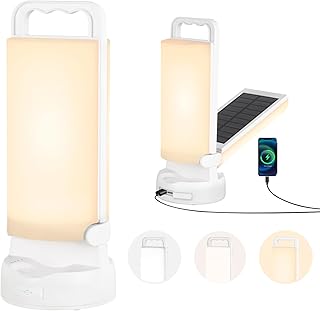 Solar Camping Lantern, 4400mAh Rechargeable Camping Lights, 4-in-1 Dimmable Waterproof Tent Light with USB Charging Port, ...