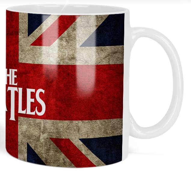 The Beatles C Tasse Blanche White Mug 325ml Ceramique - Les Beatles, Paul McCartney, John Lennon, RIngo Starr, George Harrison The Beatles C Tasse Blanche White Mug 325ml Ceramique