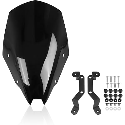 Motorcycle Windscreen Windshield Replacement for Kawasaki Z500 Z 500 SE ABS 2024 2025 2026 PC Windscreen Double Bubble (Black)