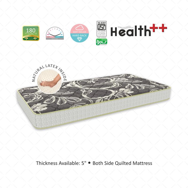 Image of COIR FIT Health Plus 6' Inch King Size Natural Rubberised Coir Mattress(84x72x6, White)