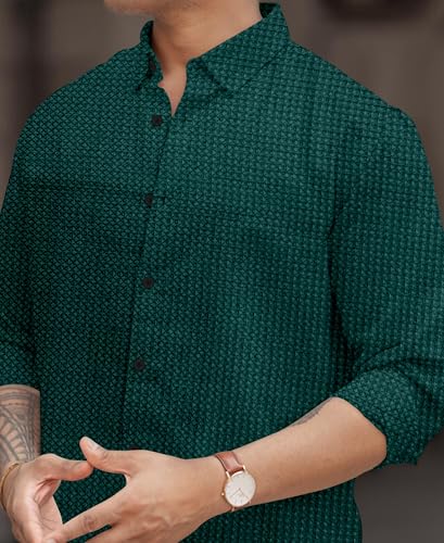 Image of Men's Casual Regular Fit Full Sleeve Collared Shirt, Stylish Fashion Wear