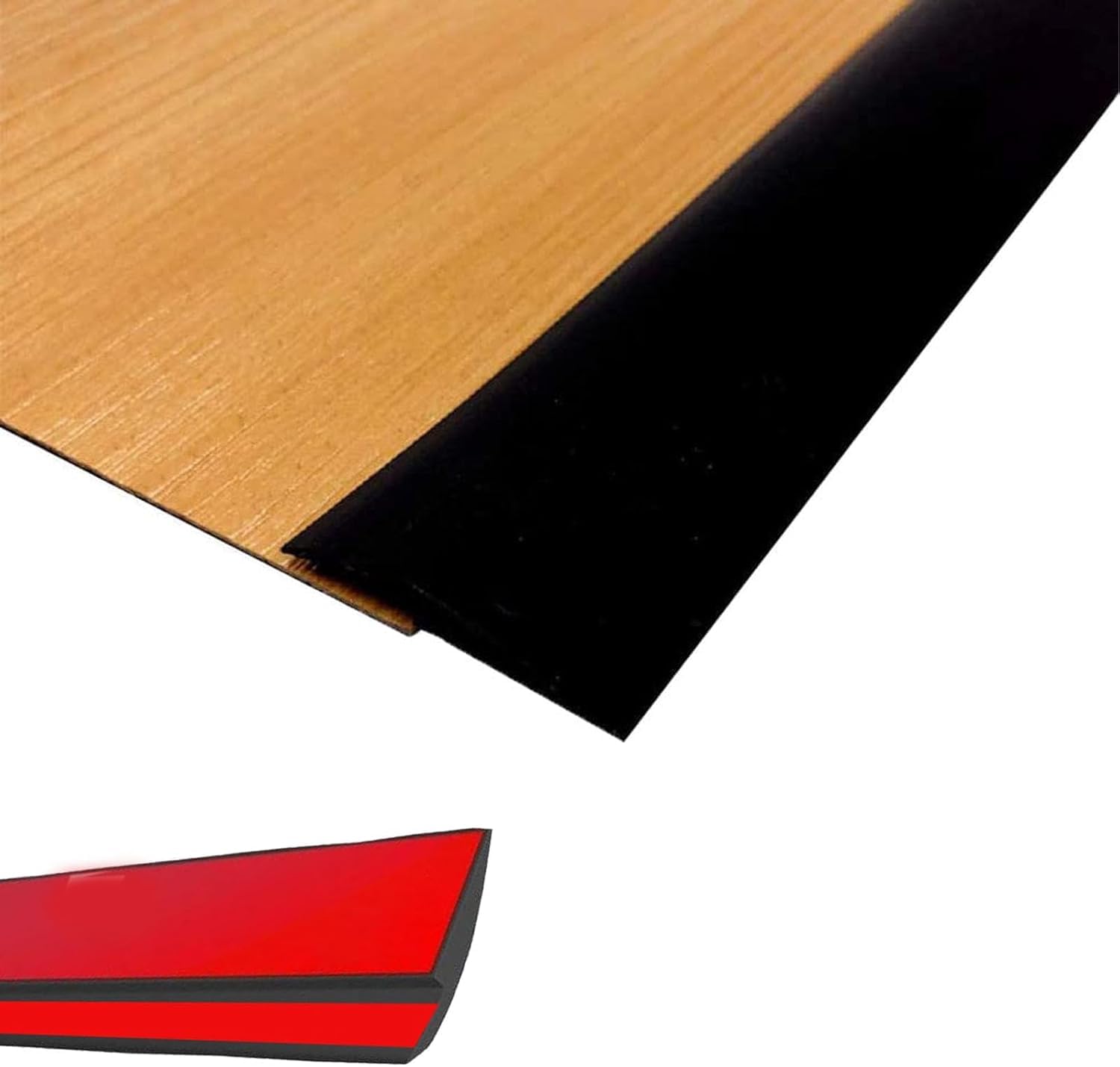 2M Black Carpet Trim Self Adhesive PVC Laminate Floor Door Doorway Transition Threshold Strip Tile Edgings Rubber Flooring Edge Strip(Cover Height Within 3mm)