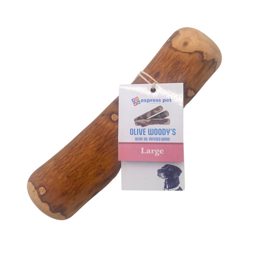 Express Pet Supplies Large Olive Wood Natural Dog Treat Chew (3 Piece)