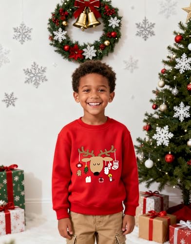 Image of EULLA Toddler Girls Christmas Sweatshirt Long Sleeve Snowman Deer Santa Claus Xmas Holiday Shirts for Kids Sweater 2-7 Years