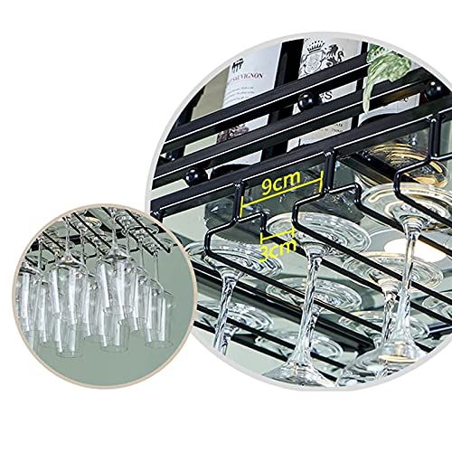 Casier à vin design moderne noir 100x35cm suspendu au plafond
