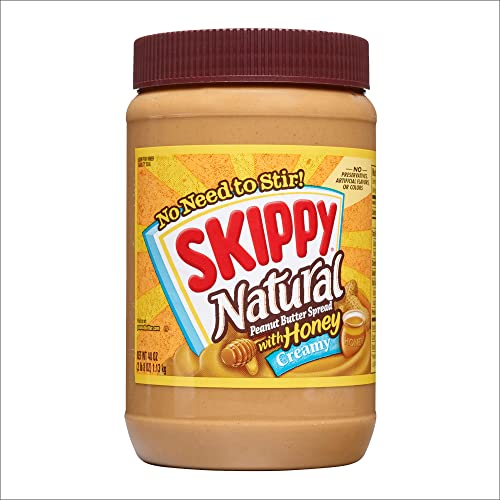 Skippy Natural Peanut Butter Spread, Creamy With Honey, 7 G Protein Per Serving, 40 Oz. #TOP1