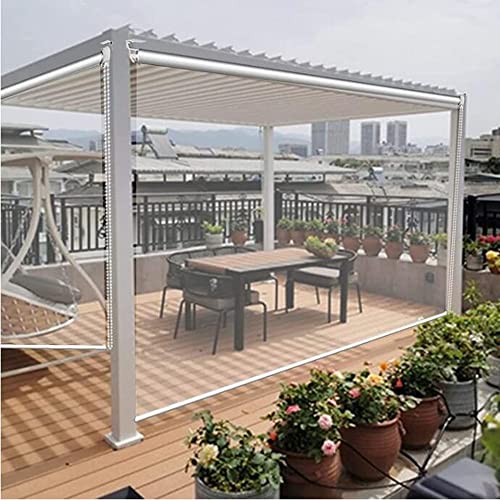 Outdoor Clear Exterior Roller Shade Waterproof Transparent Vinyl Plastic Window Blind for Pergola Patio Customizable Size (65x210cm/25.6"x82.6") Includes Fittings