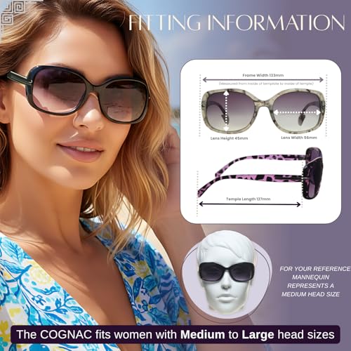 Image of proSPORT Womens Bifocal Reading Sunglasses Rectangular Fit Oversize Gradient Lens +100 to +250 Higher Cheetah Marble Colors