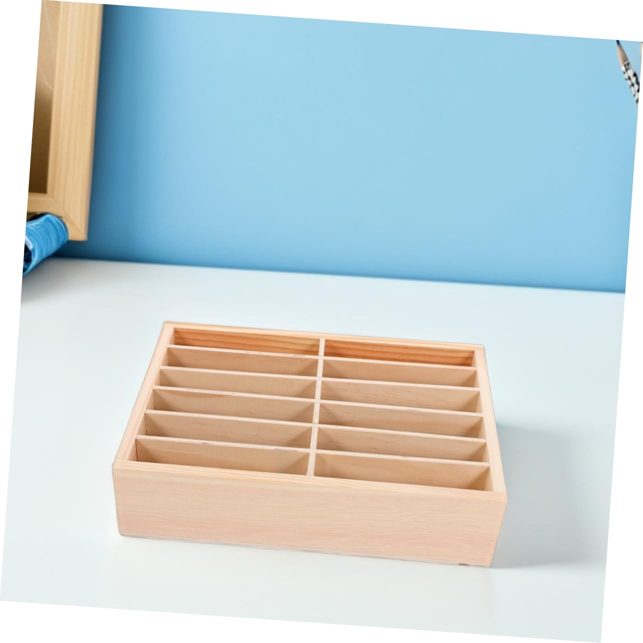 Hemobllo Organizer Legno 12 Scomparti Porta Cellulare da Tavolo, Supporto Smartphone per Ufficio, Aula e Sala Riunioni, Set 2 Pezzi per Gestione e Archiviazione Telefonica