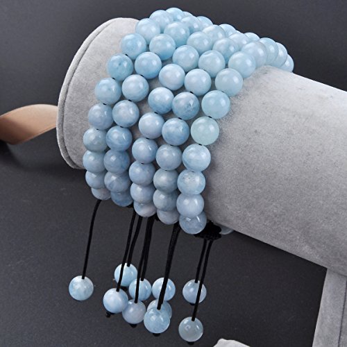 Image of Massive Beads Natural Healing Power Gemstone Crystal Beads Unisex Adjustable Macrame Bracelets 8mm