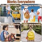 Luggage Tags for Travel Suitcase, 2 Pack Silicone Suitcase Tags with 2 Additional Cards, Name Labels Baggage Identity ID Bags Handbag Backpacks Labels Gift for Women Men