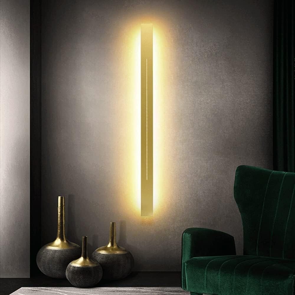 Nowoczesna minimalistyczna narożna lampa ścienna LED, do wnętrz, liniowe oświetlenie z długim czarnym paskiem, możliwość ściemniania, do łazienki, korytarza, sypialni, salonu, zagłówka łóżka