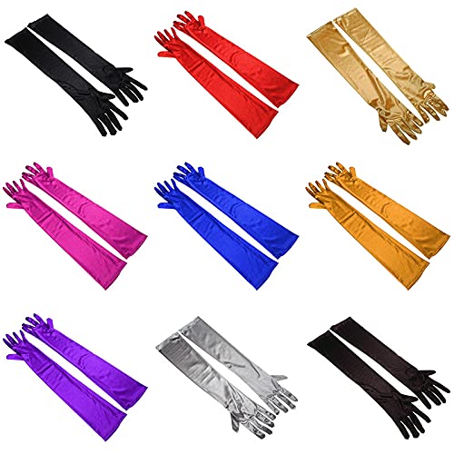 Women's Long Gloves for Wedding Satin Bridal Party Evening Gloves Full Finger3