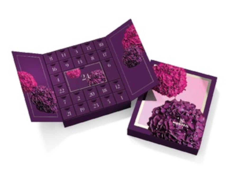 Monteil Winterberry Adventskalender 24tlg.-Weihnachtsüberraschungen von Ampullen, Masken, Cremes, Eye Pads, Seren und Peeling
