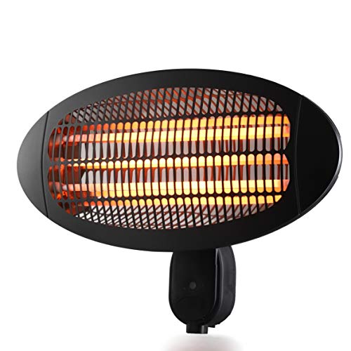 DONYER POWER Wall Ceiling Mount Quartz Heater | Indoor and outdoor | Black | 2000W