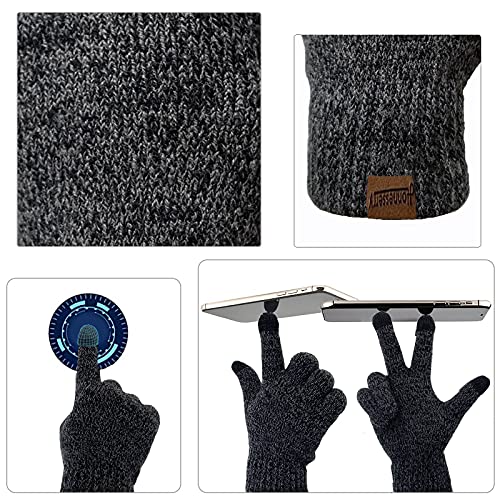 Honnesserry 1980S-HSCARF-DGREY1 Winter Hats Scarf For Men With Touchscreen Gloves Warm Men'S Scaves And Beanie Hat Themal Gloves Set thumb #2