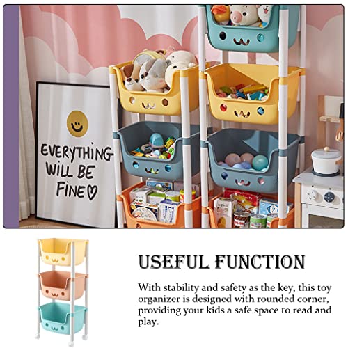 WUIOAUSXN Rack de armazenamento de brinquedos diversos caixa de desenho animado multicamadas organiz