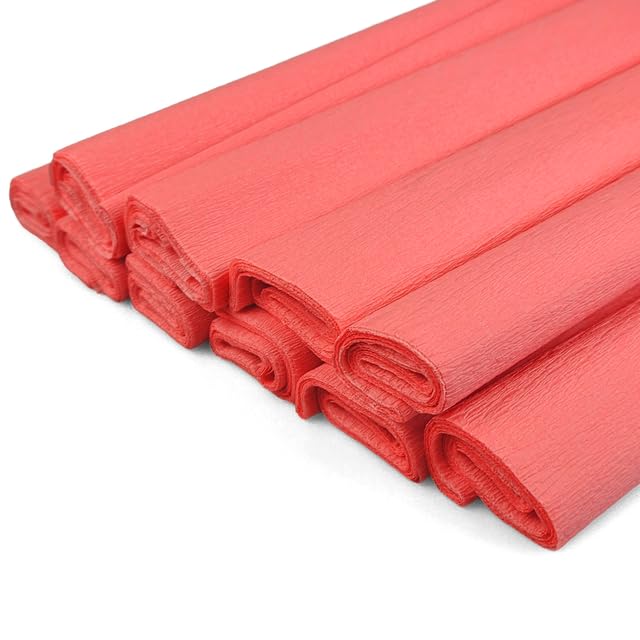 Netuno 10 Rollen Krepppapier Lachsfarbe 200 x 50 cm buntes Bastelpapier für Dekoration Geschenkverpackung kreative Projekte Deko Papier farbig Papierrollen Bastelkrepp Floristenkrepp crepe paper