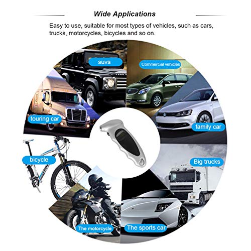 Medidor de pressão de pneu Adaskala pronto para usar roda de carro com display digital leve medidor