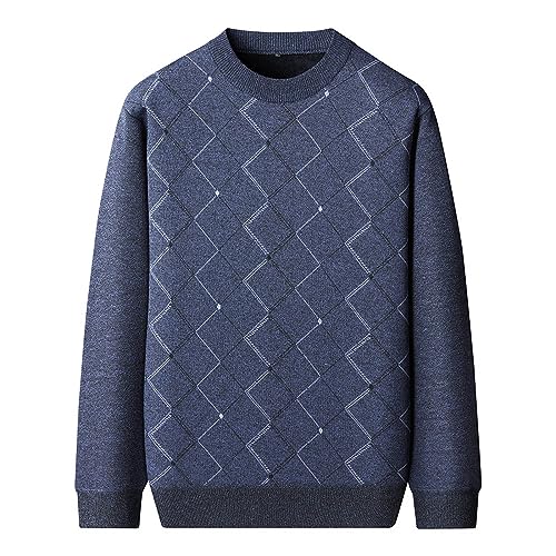 Men's Crew Neck Sweaters Knit Pullover Sweaters Business Casual Classic Tops Chunky Basic Sweaters - Main Image